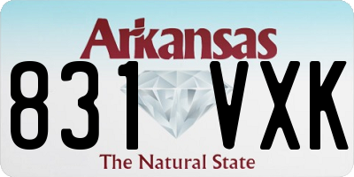 AR license plate 831VXK