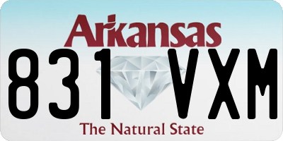 AR license plate 831VXM