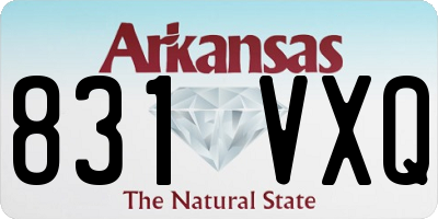 AR license plate 831VXQ