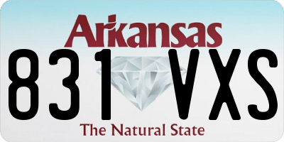 AR license plate 831VXS