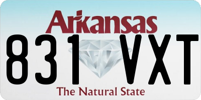 AR license plate 831VXT