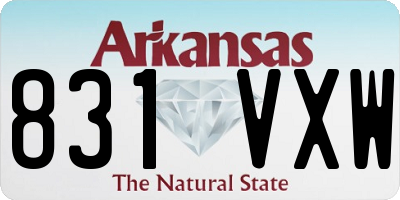 AR license plate 831VXW