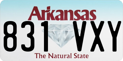 AR license plate 831VXY