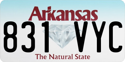 AR license plate 831VYC
