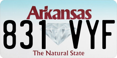 AR license plate 831VYF