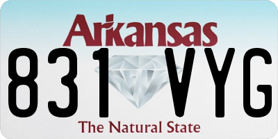 AR license plate 831VYG