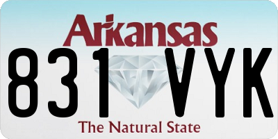AR license plate 831VYK