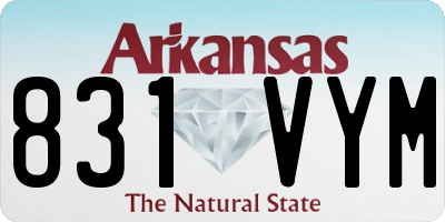 AR license plate 831VYM