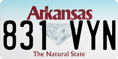 AR license plate 831VYN