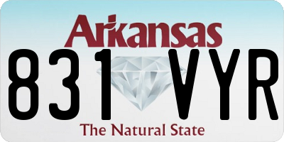 AR license plate 831VYR