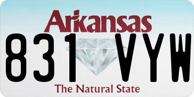 AR license plate 831VYW