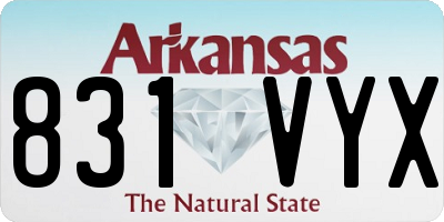 AR license plate 831VYX