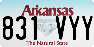 AR license plate 831VYY