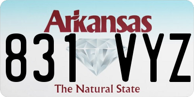 AR license plate 831VYZ