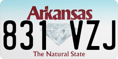 AR license plate 831VZJ