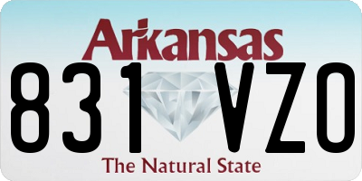 AR license plate 831VZO