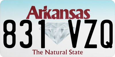 AR license plate 831VZQ