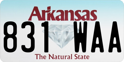 AR license plate 831WAA