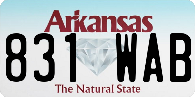 AR license plate 831WAB