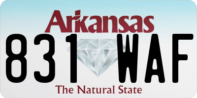 AR license plate 831WAF