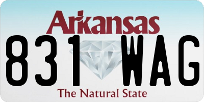 AR license plate 831WAG