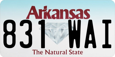 AR license plate 831WAI