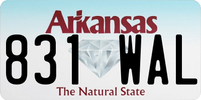 AR license plate 831WAL