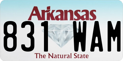 AR license plate 831WAM