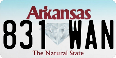 AR license plate 831WAN