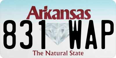 AR license plate 831WAP