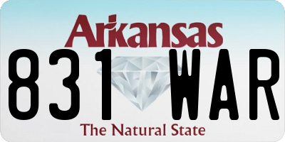 AR license plate 831WAR