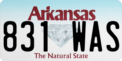 AR license plate 831WAS