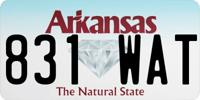 AR license plate 831WAT