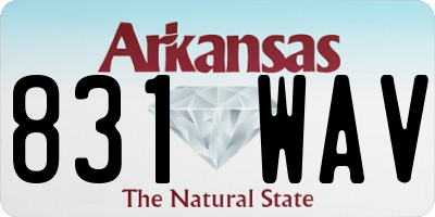 AR license plate 831WAV