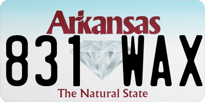 AR license plate 831WAX
