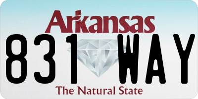 AR license plate 831WAY