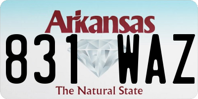 AR license plate 831WAZ