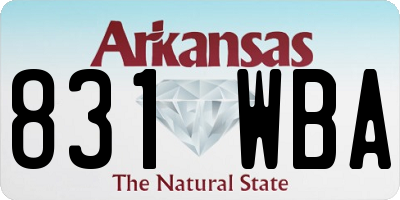 AR license plate 831WBA