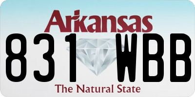 AR license plate 831WBB