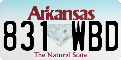 AR license plate 831WBD