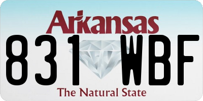 AR license plate 831WBF