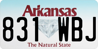 AR license plate 831WBJ