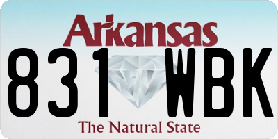 AR license plate 831WBK