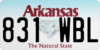 AR license plate 831WBL
