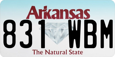 AR license plate 831WBM
