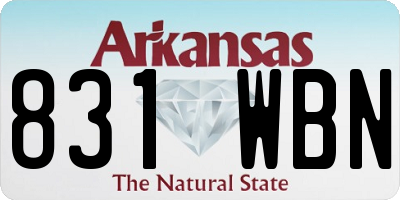 AR license plate 831WBN