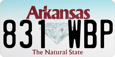 AR license plate 831WBP