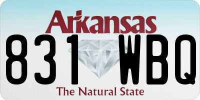 AR license plate 831WBQ