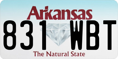AR license plate 831WBT