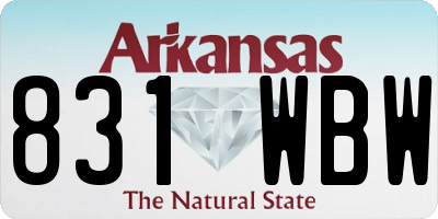 AR license plate 831WBW